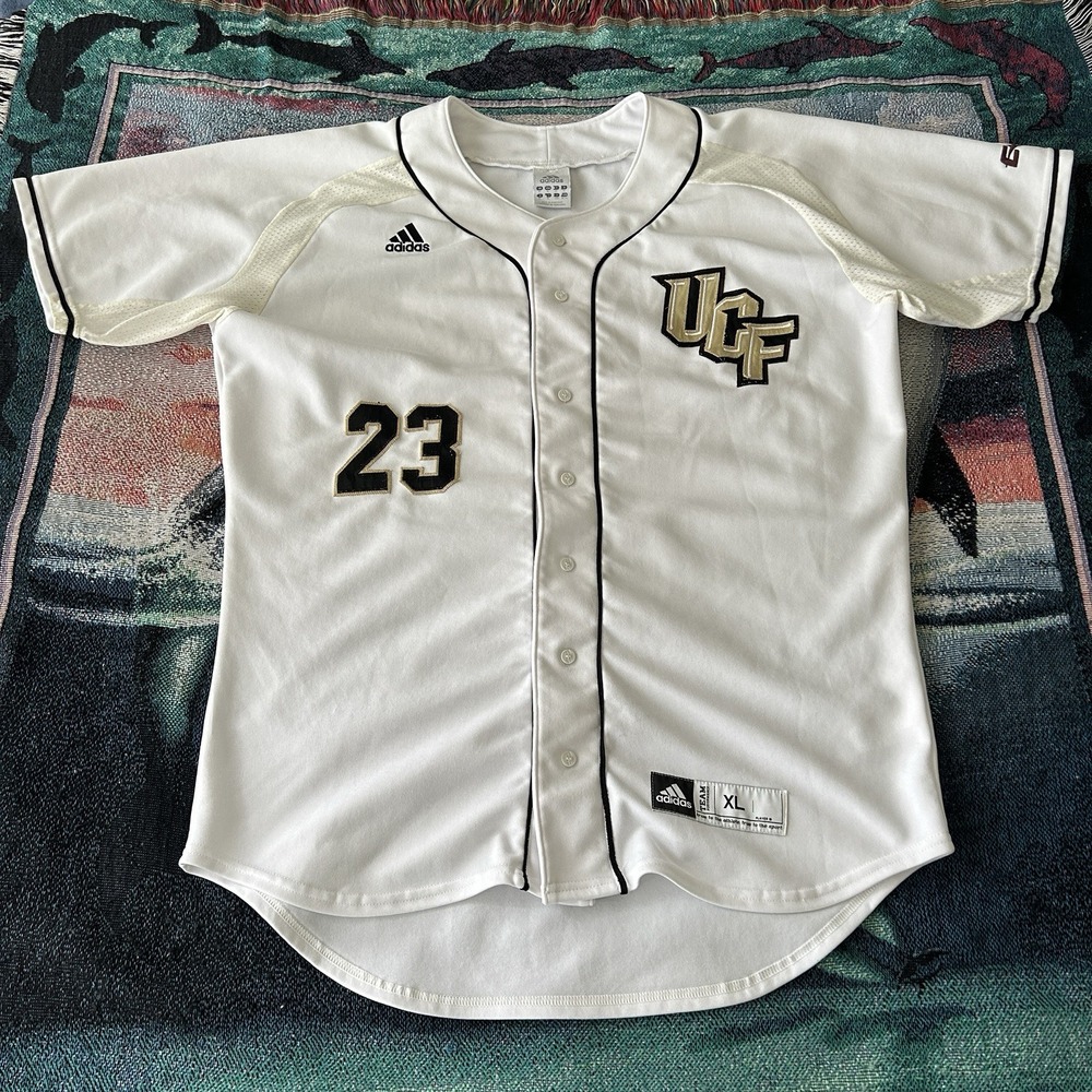 UCF Knights Adidas Jersey Mens Extra Large XL Gold White Baseball Player Issued